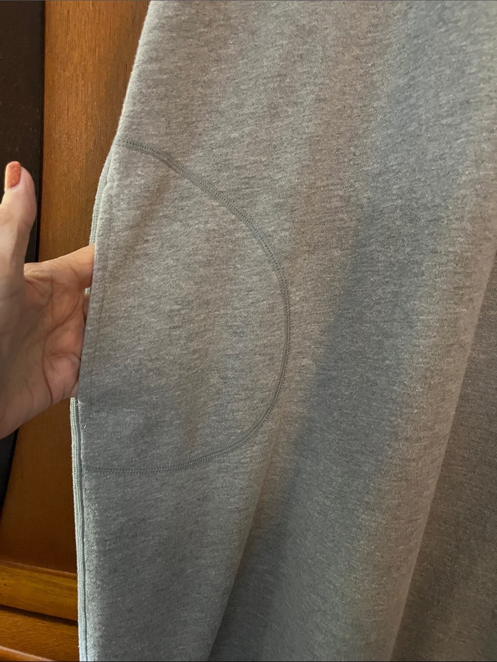 Unbranded Heather Grey French Terry Half-Zip Hooded Pullover Dress w/Pockets - Picture 5 of 13